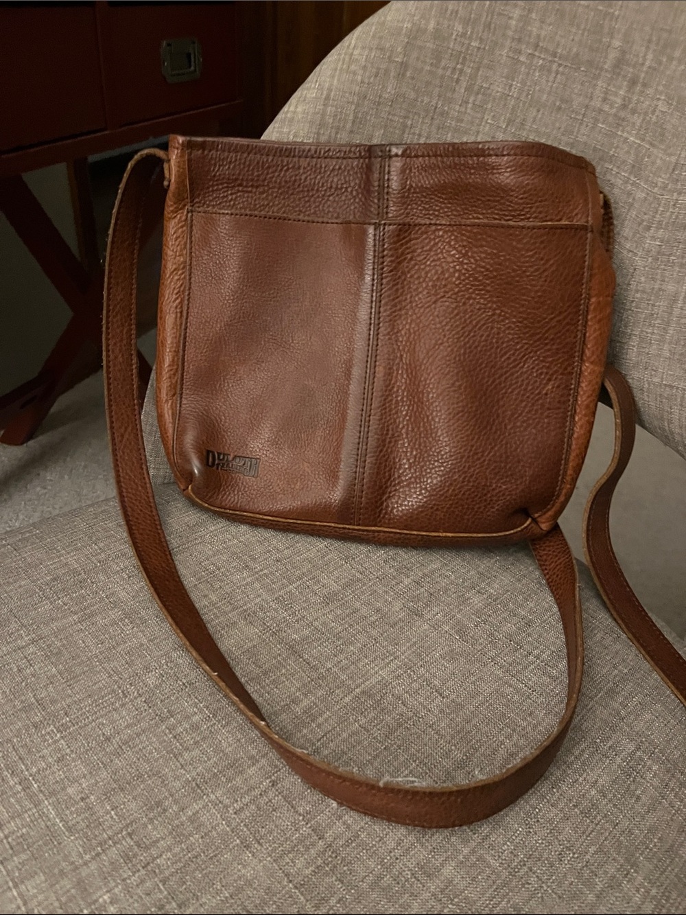 Duluth Trading Co Brown Leather Crossbody Messenger